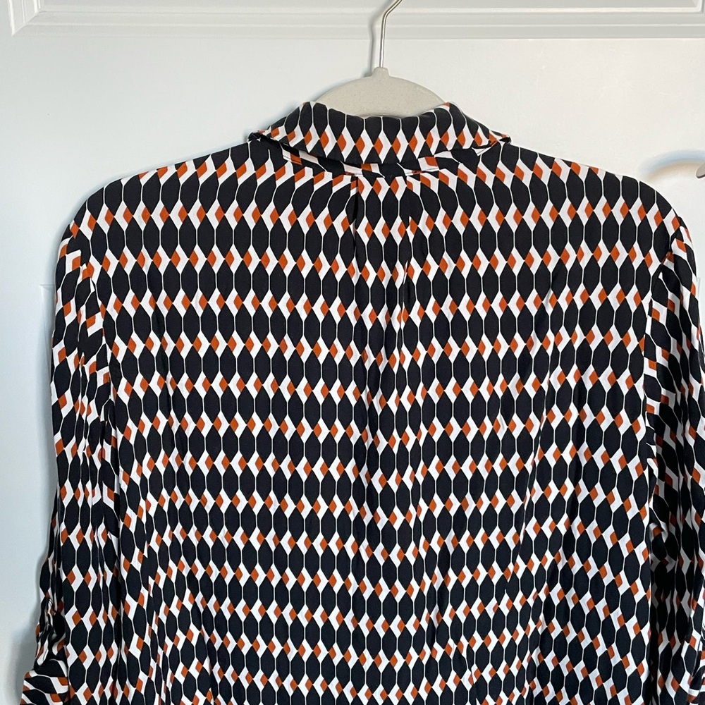 Hobbs London Women's Multicolor Geometric Long Sleeve Dress Size 8 54224 - Picture 8 of 14